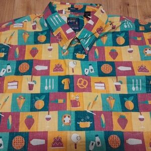 NWT Disney Reyn Spooner Shirt Adult AOP Food & Wine Festival Button Up 2XL